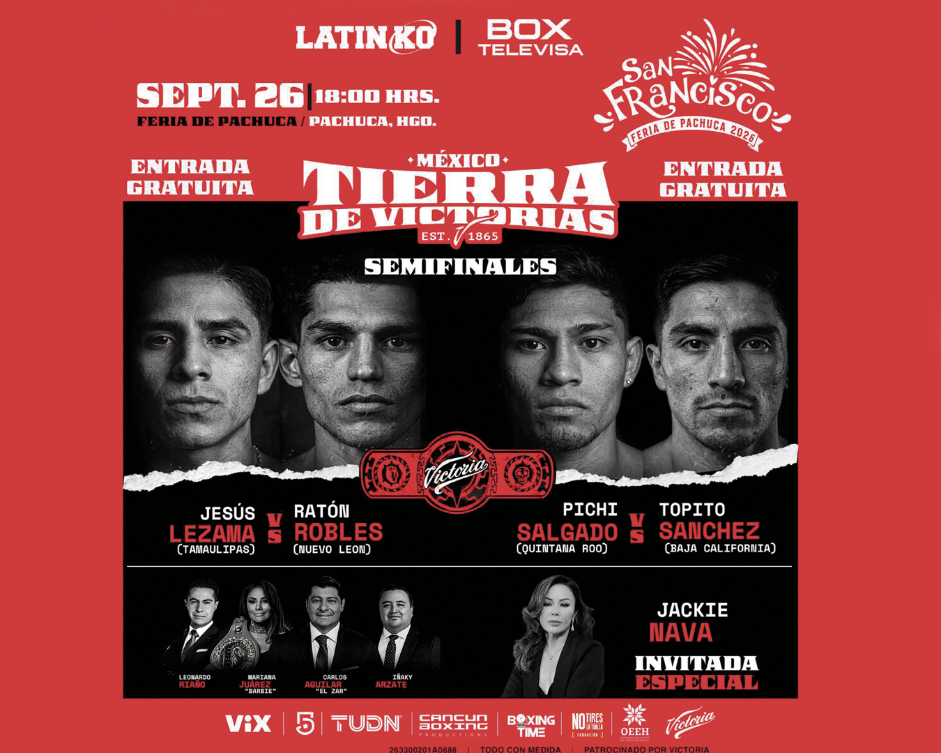 México Tierra de Victorias — Pachuca, 26 de septiembre de 2026